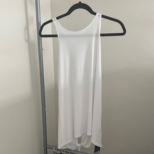 NWT White Sleeveless Pilates Tie Back Tank Top